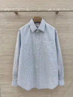 Женская рубашка Chanel синего цвета, артикул 345858