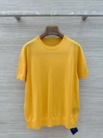 Женская футболка Loro Piana жёлтого цвета, артикул 345867