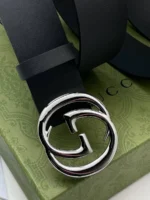 Мужской ремень Gucci чёрного цвета, артикул 345902 — фото 4