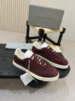 Мужские кеды Brunello Cucinelli бордового цвета, артикул 345923