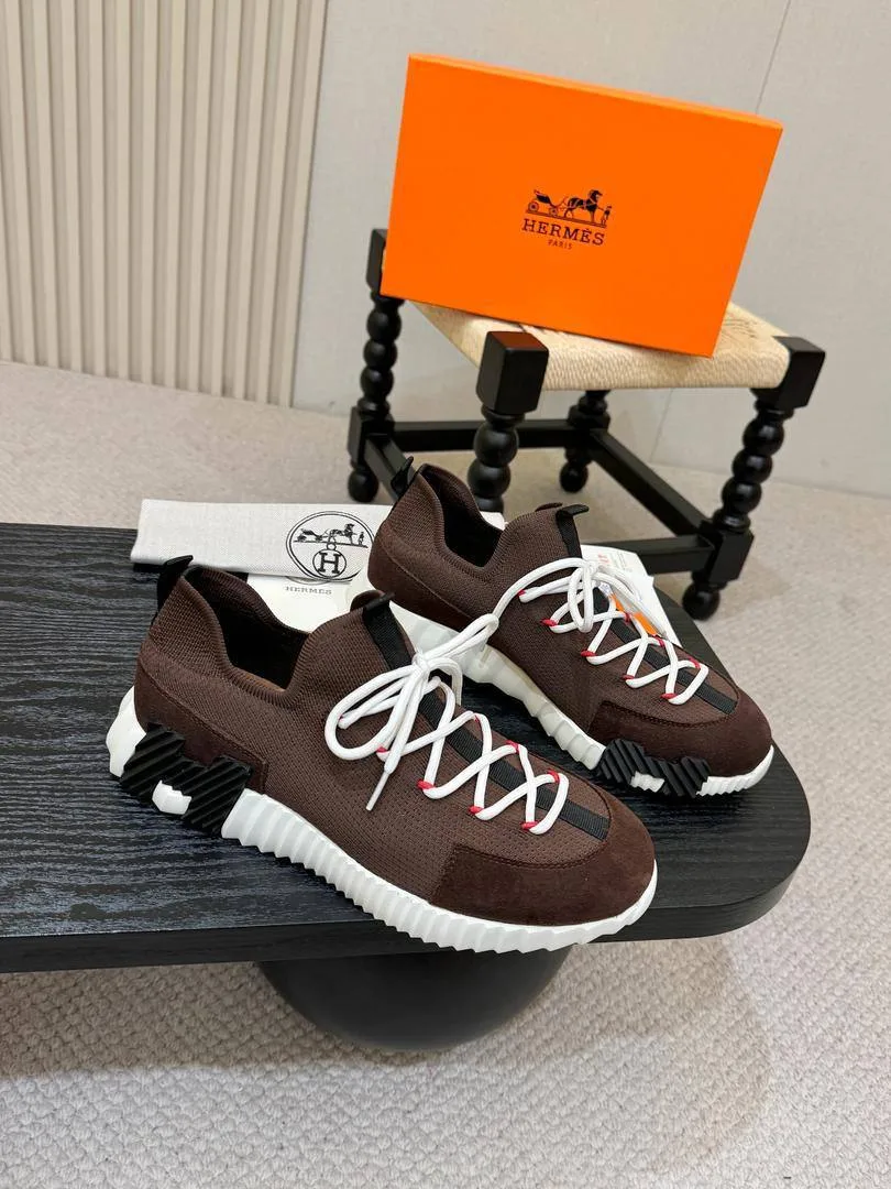 345926_1 Мужские кроссовки Hermes коричневого цвета, артикул 345926