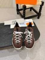 Мужские кроссовки Hermes коричневого цвета, артикул 345926 — фото 2