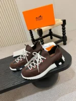 Мужские кроссовки Hermes коричневого цвета, артикул 345926 — фото 3