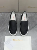 Мужские лоферы Santoni чёрного цвета, артикул 345934 — фото 3