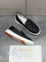 Мужские лоферы Santoni чёрного цвета, артикул 345934 — фото 4
