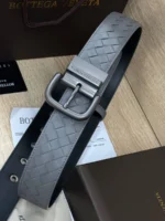 Мужской ремень Bottega Veneta серого цвета, артикул 345970 — фото 2