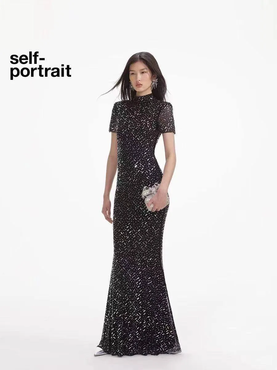 346002_1 Женское платье Self-Portrait чёрного цвета, артикул 346002