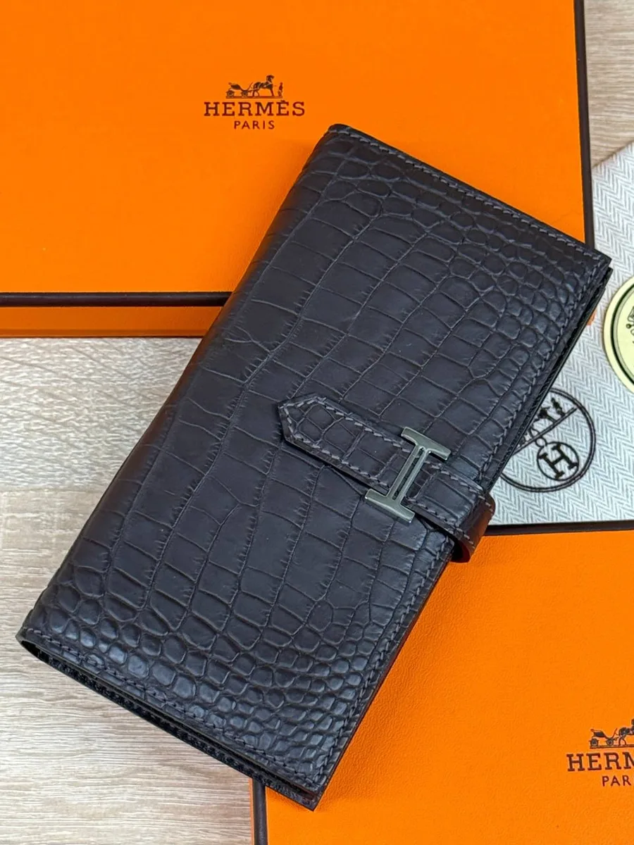 346112_1 Мужское портмоне Hermes коричневого цвета, артикул 346112