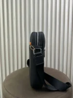 Мужская сумка мессенджер Hermes чёрного цвета, артикул 346139 — фото 4