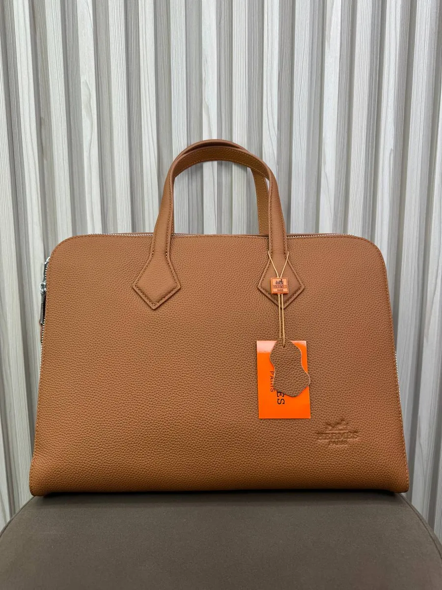 346143_1 Мужской портфель Hermes коричневого цвета, артикул 346143