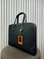 Мужской портфель Hermes чёрного цвета, артикул 346145 — фото 4