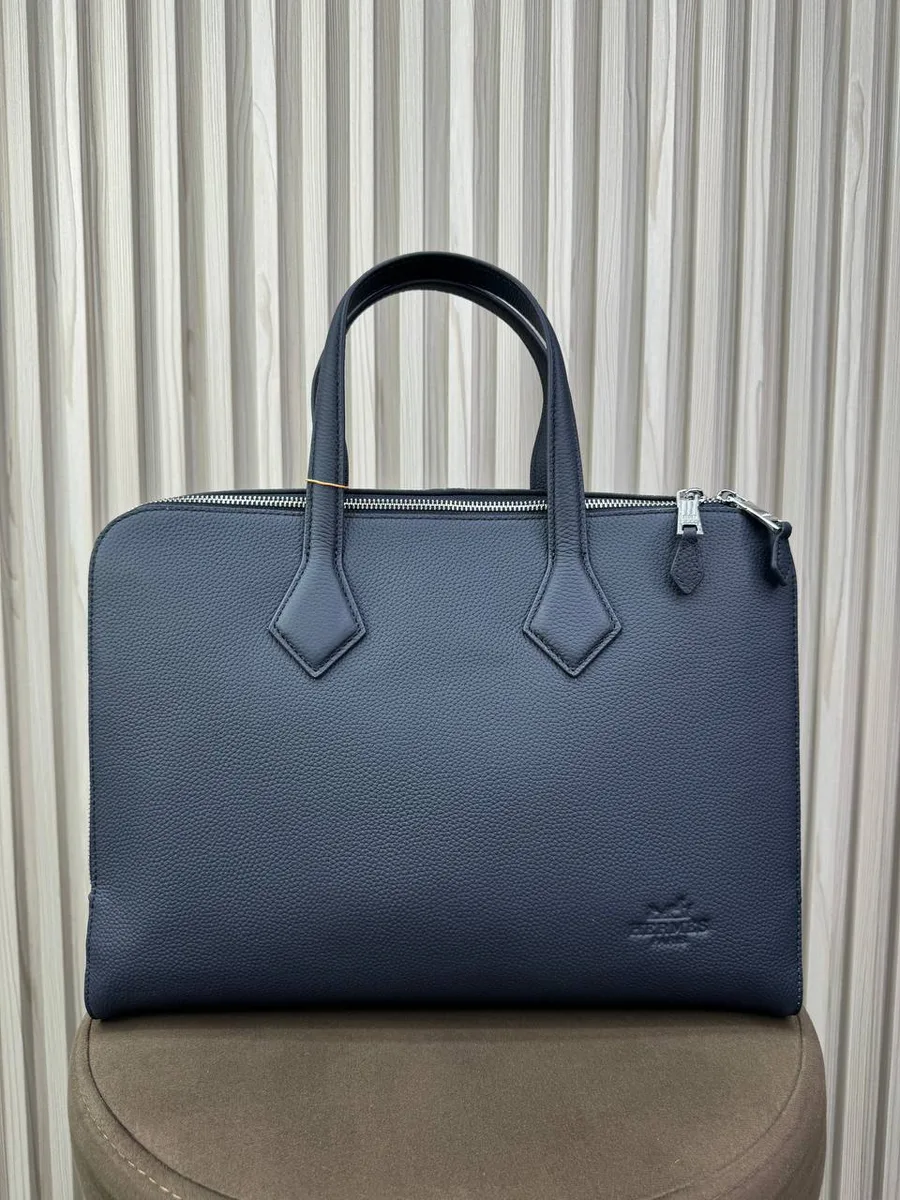 346146_1 Мужской портфель Hermes тёмно-синего цвета, артикул 346146