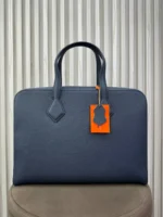 Мужской портфель Hermes тёмно-синего цвета, артикул 346146 — фото 2