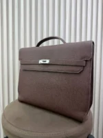 Мужской портфель Hermes коричневого цвета, артикул 346149 — фото 4