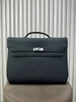 Мужской портфель Hermes чёрного цвета, артикул 346152