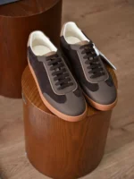 Мужские кеды Brunello Cucinelli коричневого цвета, артикул 346167