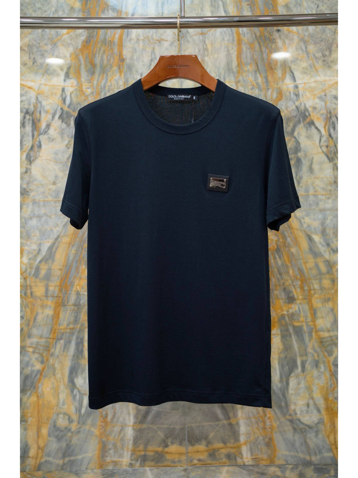 6 Мужская футболка Dolce Gabbana тёмно-синего цвета, артикул 345216