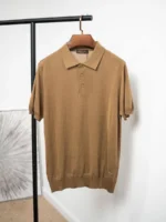 Мужское поло Loro Piana коричневого цвета, артикул 346304