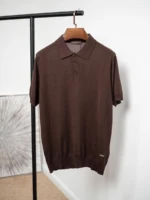 Мужское поло Loro Piana коричневого цвета, артикул 346307