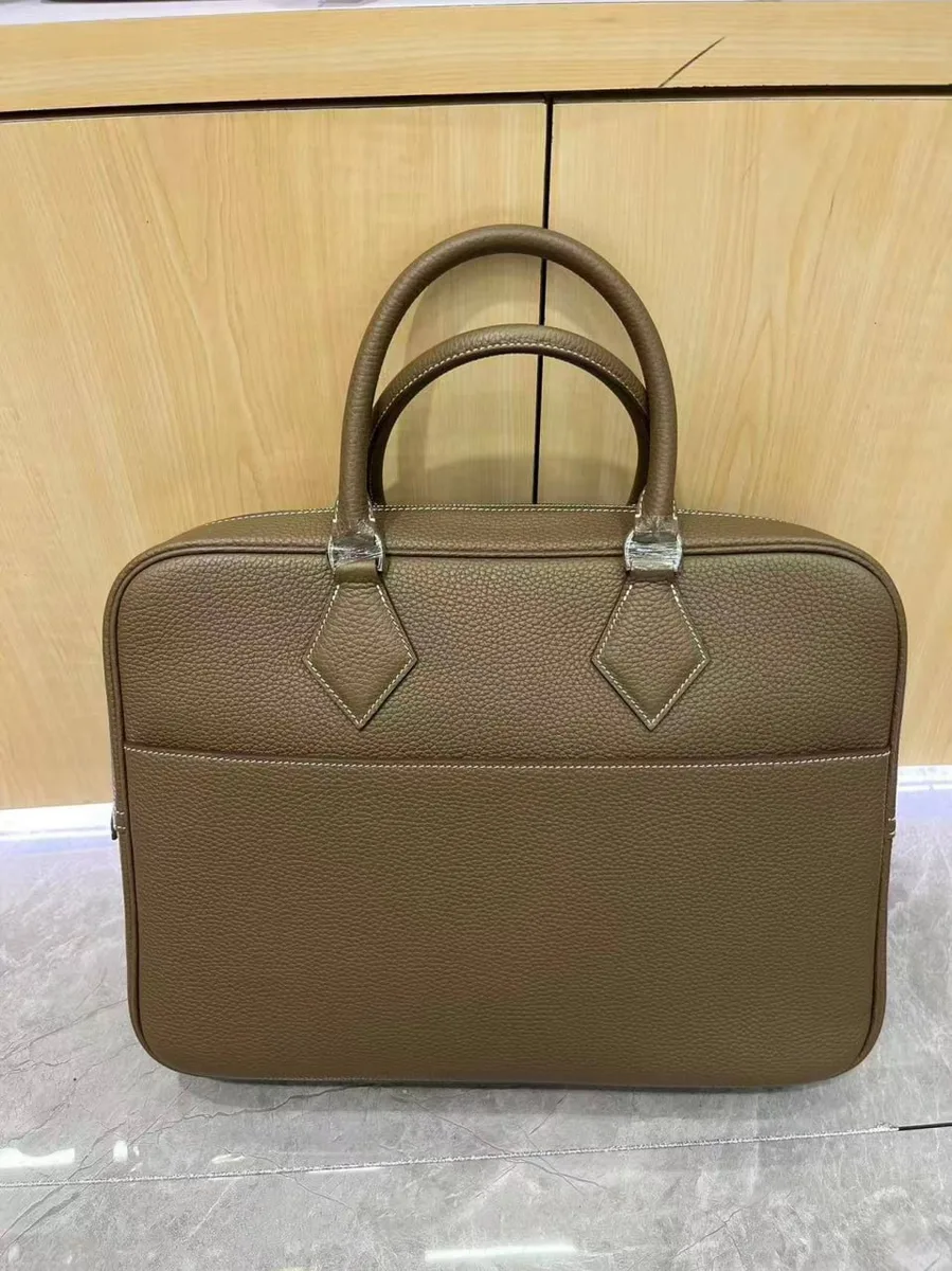 346351_1 Мужской портфель Hermes коричневого цвета, артикул 346351