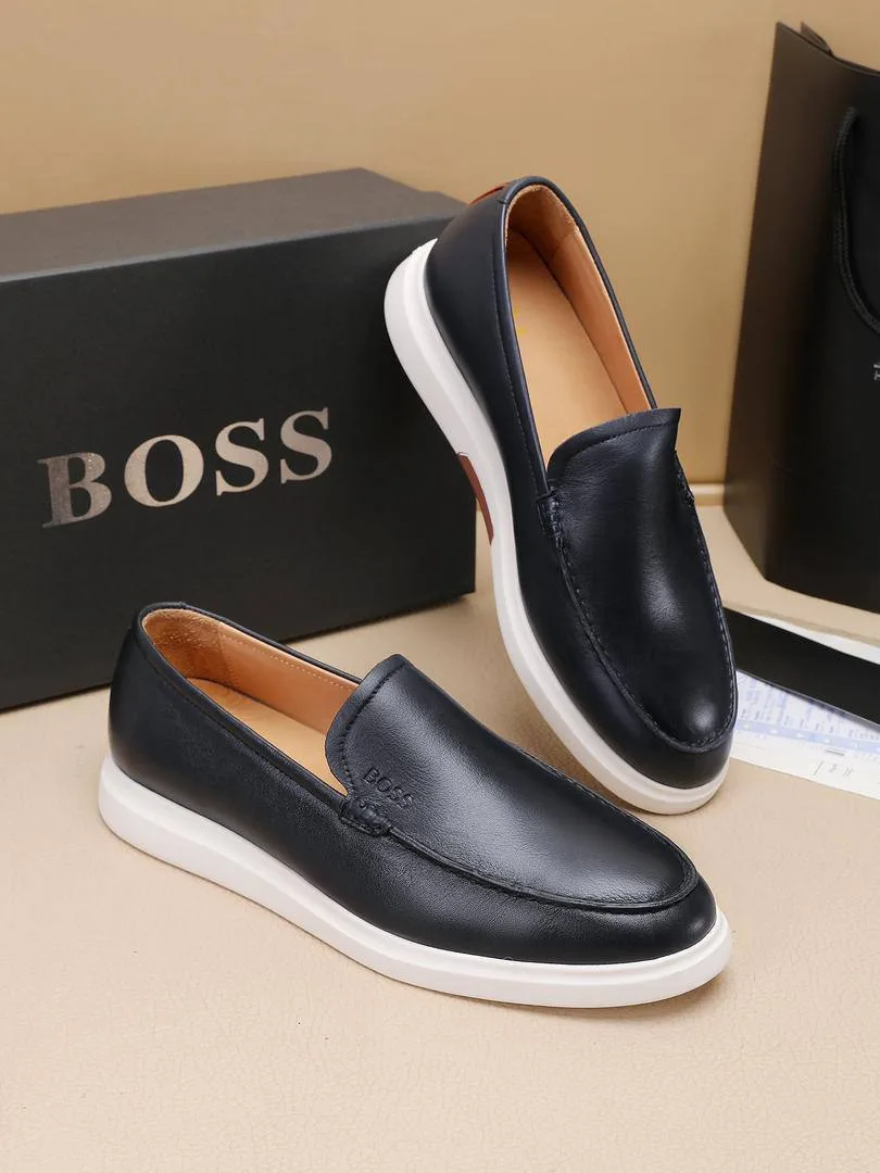 346423_1 Мужские лоферы Boss тёмно-синего цвета, артикул 346423