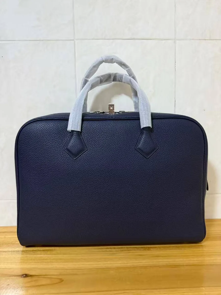 346454_1 Мужской портфель Hermes тёмно-синего цвета, артикул 346454