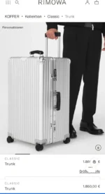 Мужской чемодан Rimowa серого цвета, артикул 346465 — фото 2