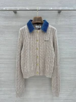Женский кордиган Miu Miu серого цвета, артикул 346587