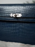 Мужской клатч Hermes тёмно-синего цвета, артикул 346674 — фото 4