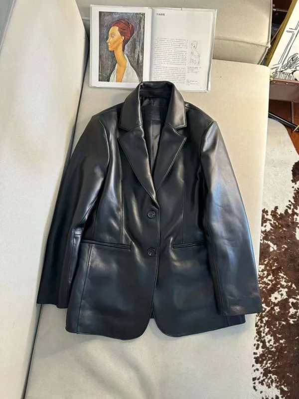 Кожаный пиджак PRADA
