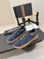 Мужские кеды Zegna тёмно-синего цвета, артикул 346830 — фото 3