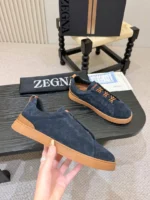 Мужские кеды Zegna тёмно-синего цвета, артикул 346830 — фото 5