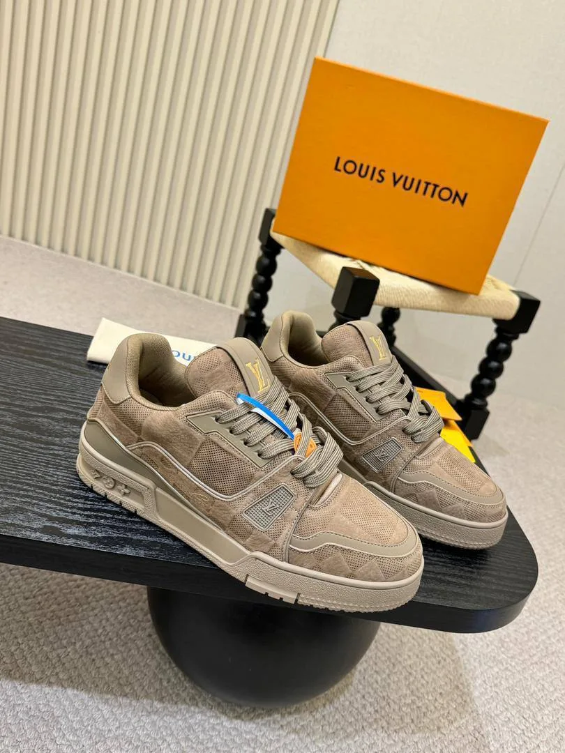 346846_1 Мужские кеды Louis Vuitton коричневого цвета, артикул 346846