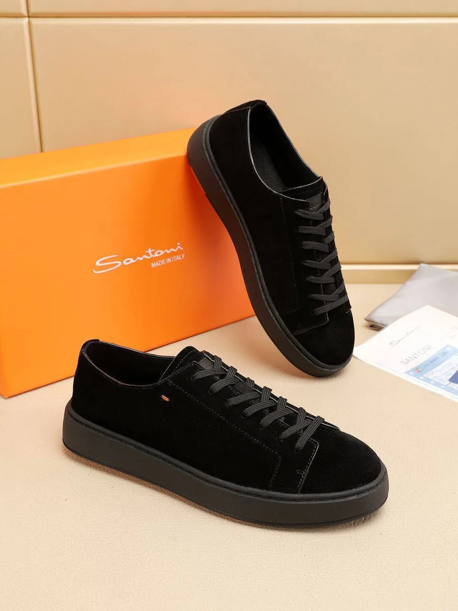 346873_1 Мужские кеды Santoni чёрного цвета, артикул 346873