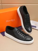 Мужские кеды Santoni чёрного цвета, артикул 346876