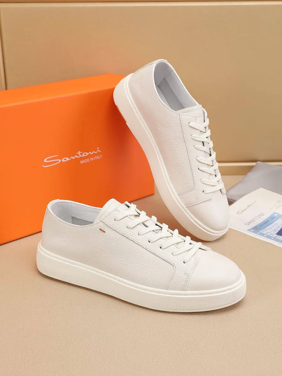 346880_1 Мужские кеды Santoni белого цвета, артикул 346880