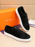 Мужские кеды Santoni чёрного цвета, артикул 346881