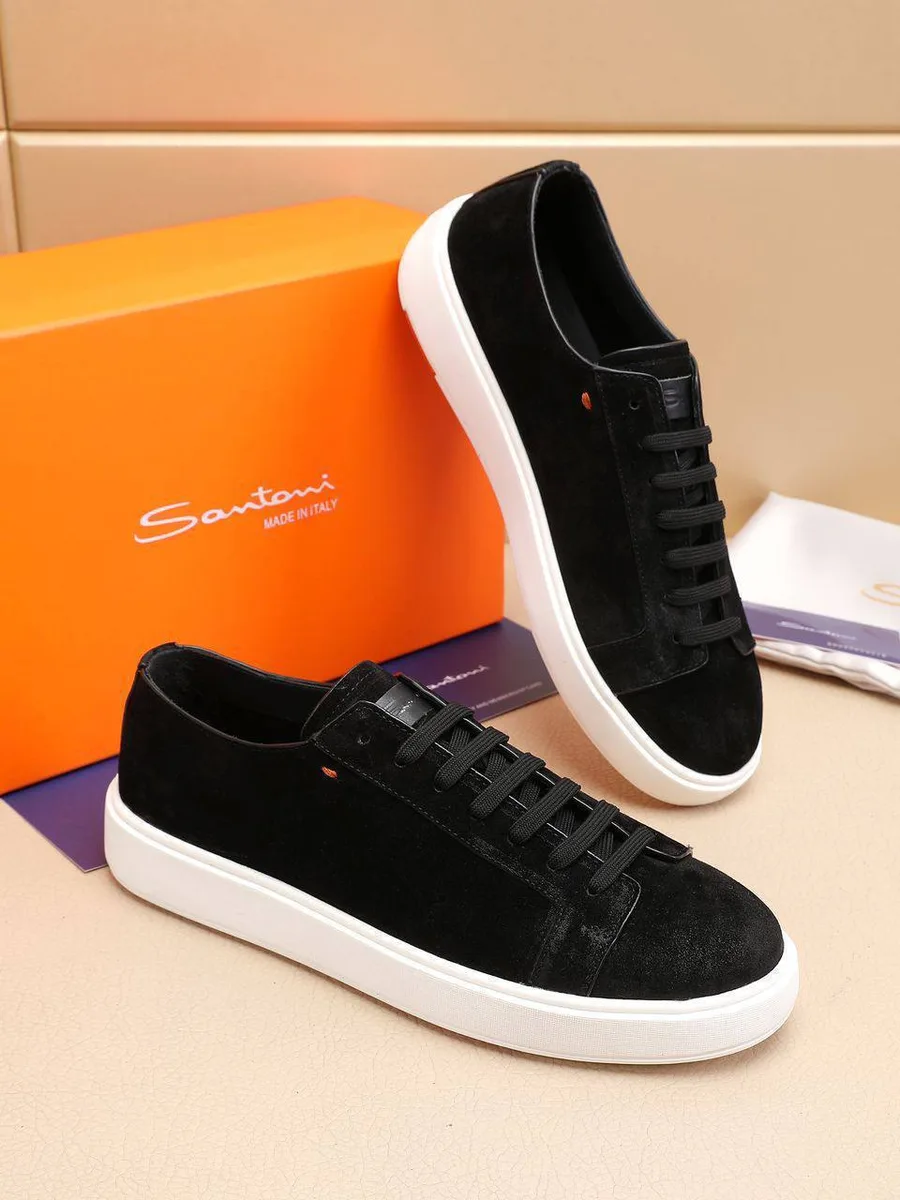 346881_1 Мужские кеды Santoni чёрного цвета, артикул 346881