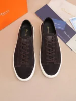 Мужские кеды Santoni коричневого цвета, артикул 346883 — фото 2