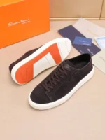 Мужские кеды Santoni коричневого цвета, артикул 346883 — фото 7