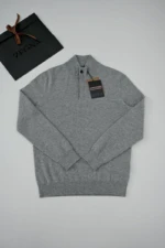 Мужской свитер Zegna серого цвета, артикул 346905