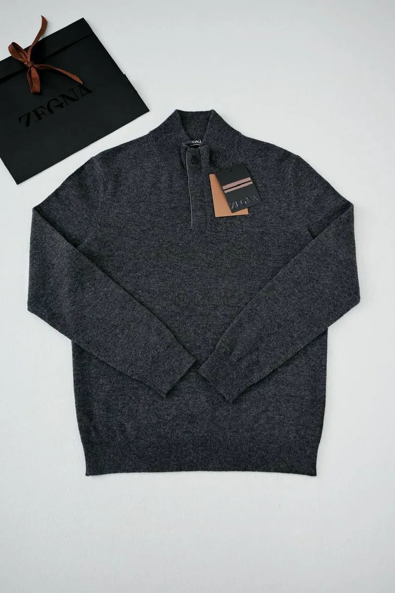 346906_1 Мужской свитер Zegna чёрного цвета, артикул 346906