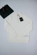 Мужской свитер Zegna белого цвета, артикул 346911