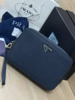 Мужской клатч Prada синего цвета, артикул 346976