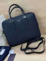 Мужской портфель Prada тёмно-синего цвета, артикул 346992