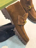 Женские ботинки Gucci коричневого цвета, артикул 347048 — фото 3