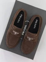 Мужские лоферы Prada коричневого цвета, артикул 347083 — фото 2
