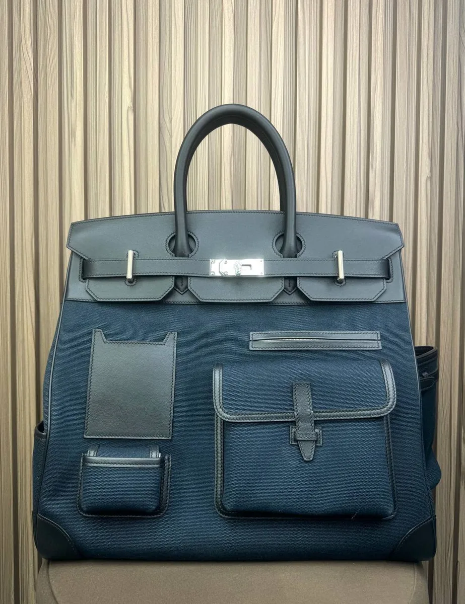 347580_1 Мужской портфель Hermes синего цвета, артикул 347580