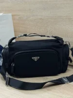 Мужская сумка мессенджер Prada чёрного цвета, артикул 347788
