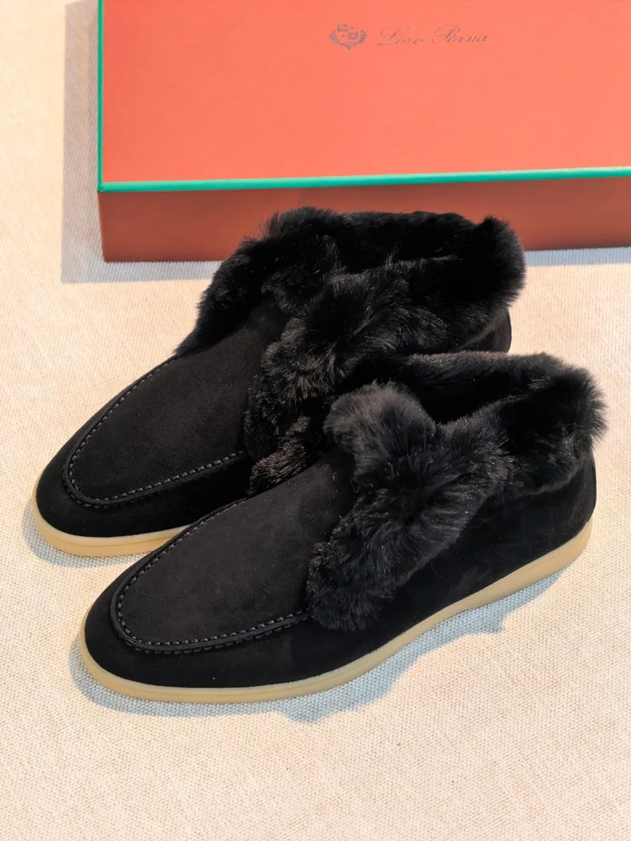 347975_1 Женские лоферы Loro Piana чёрного цвета, артикул 347975
